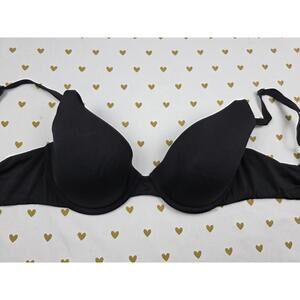 Victorias Secret Black T Shirt Lighly Lined Demi Balconette Bra 32C